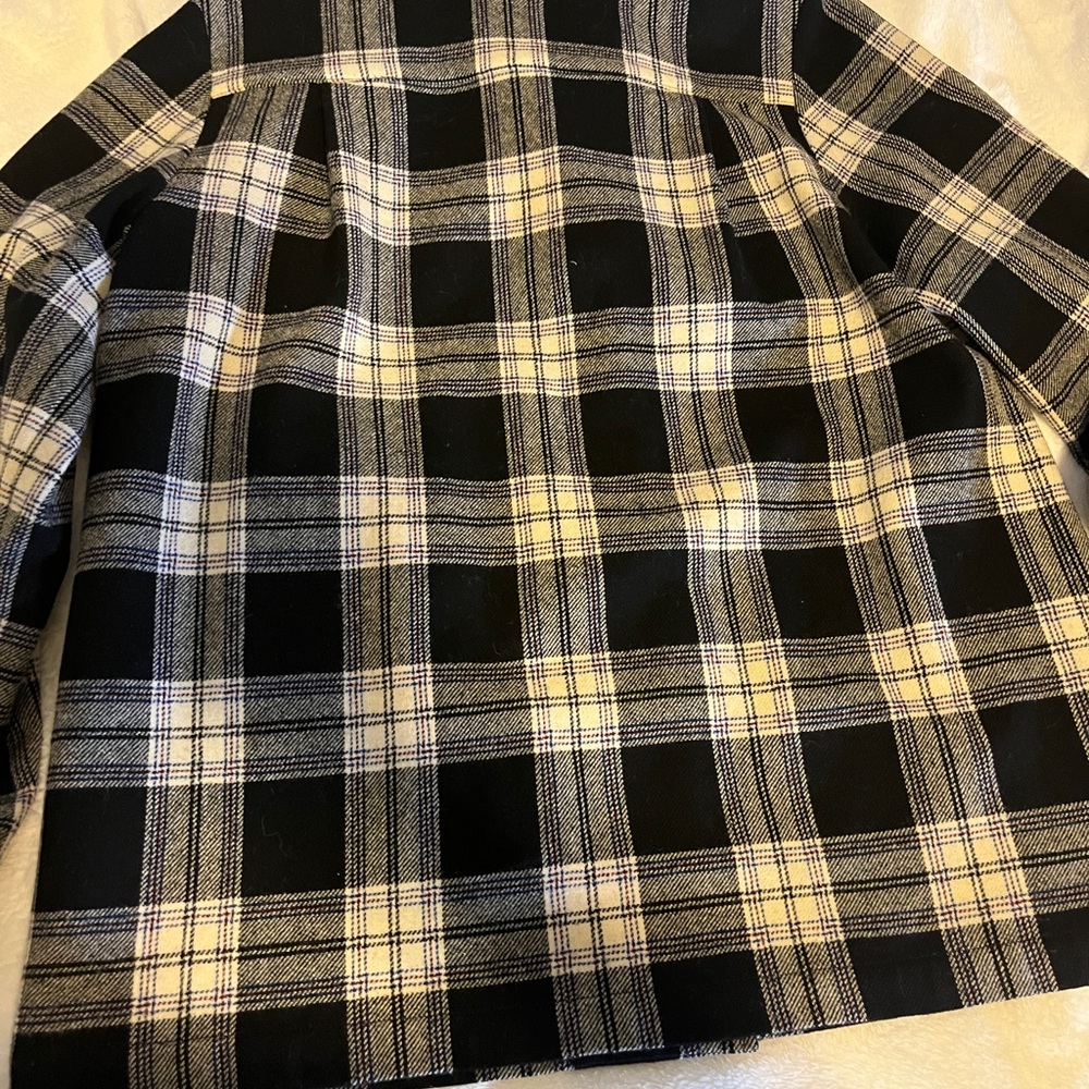 Pendleton Black and Cream Plaid Blazer 100% Virgin Wool Size M - Picture 7 of 10